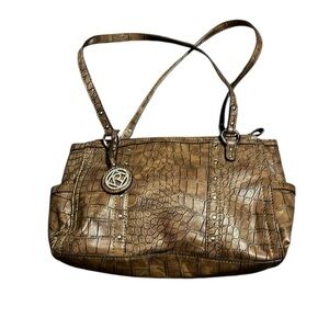 Relic Y2K Vintage Brown Crocodile-Embossed Shoulder Bag